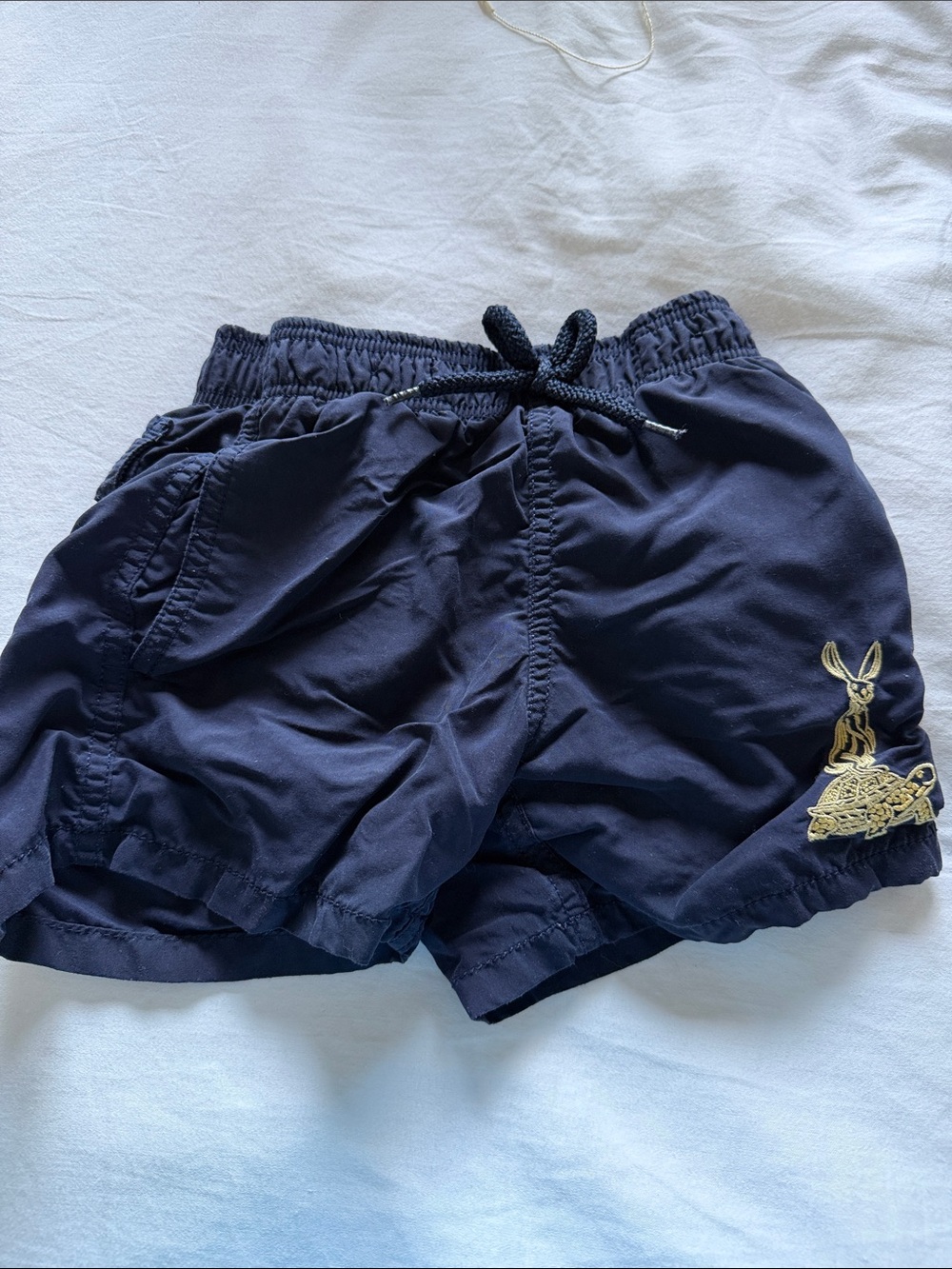 Vilebrequin Navy Swim Shorts with Embroidered Bunny
